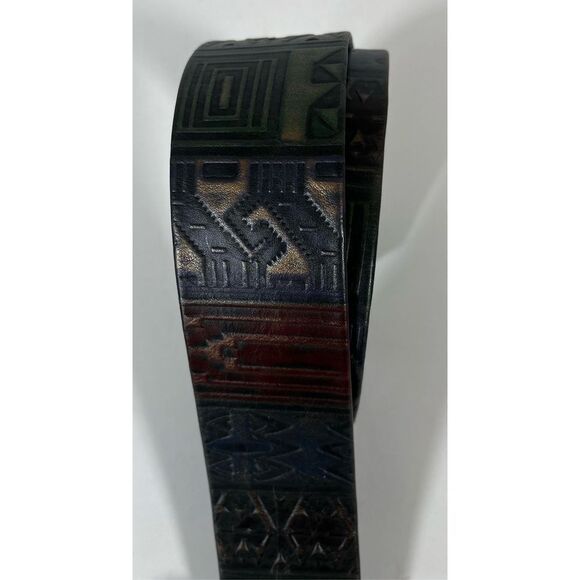 Aztec multi print leather belt - Picture 2 of 2